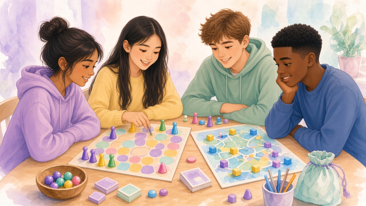 Children playing board games